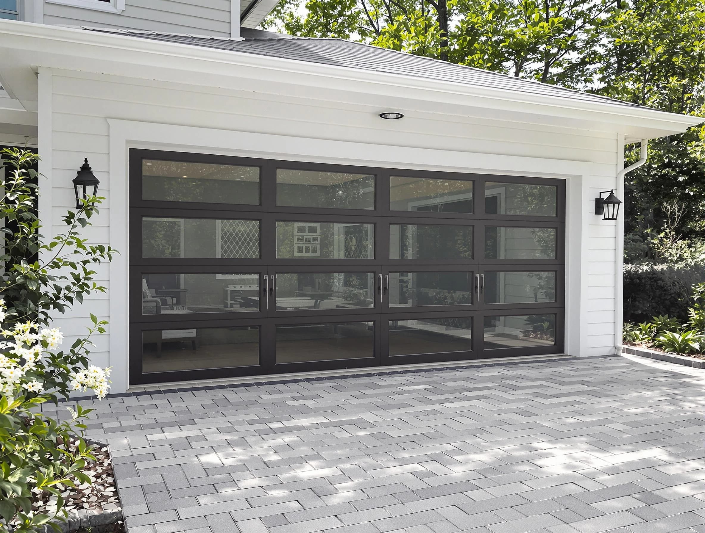 Newton Garage Door Repair design specialist presenting custom garage door options to Newton homeowner