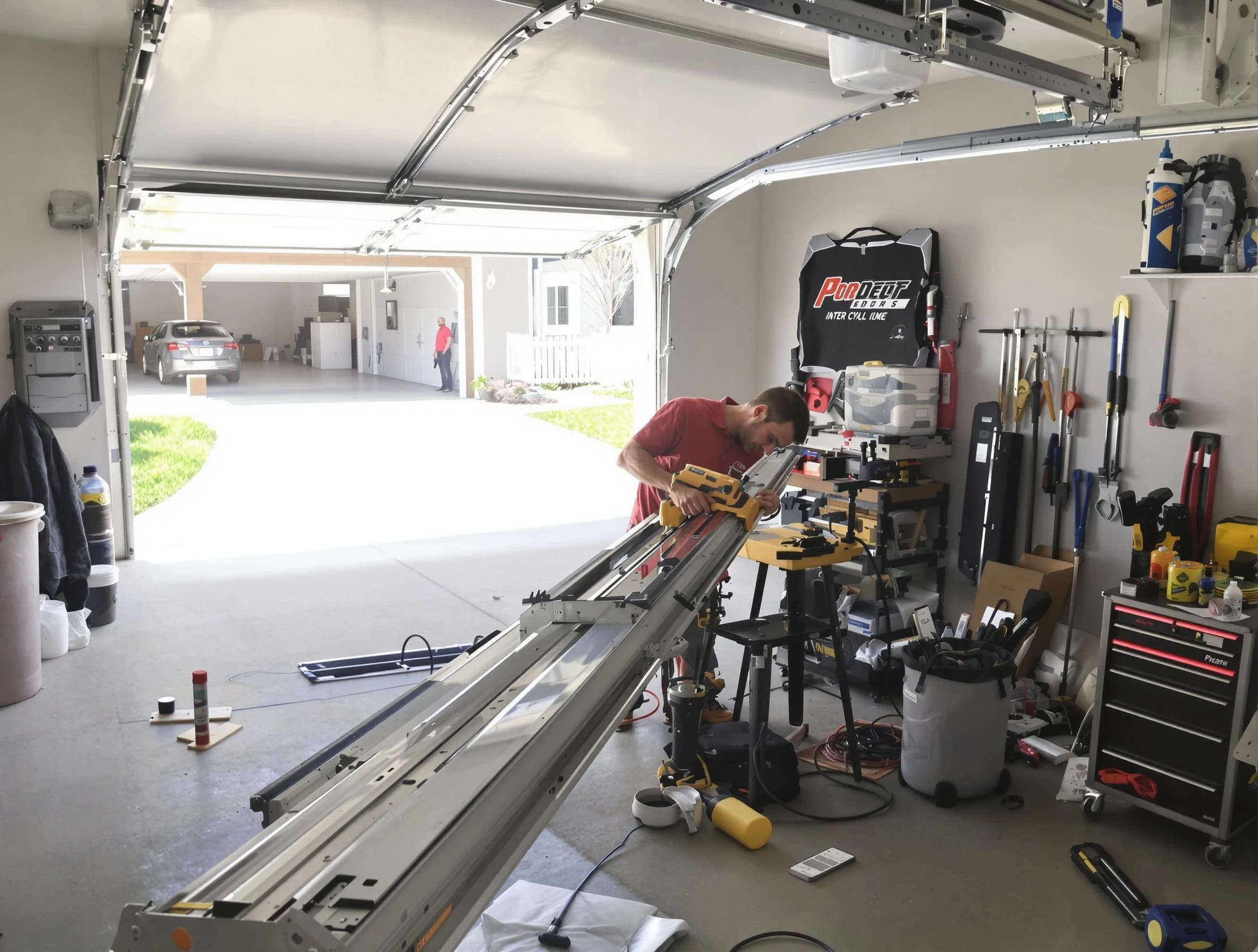 Newton Garage Door Repair expert performing track repair in Newton