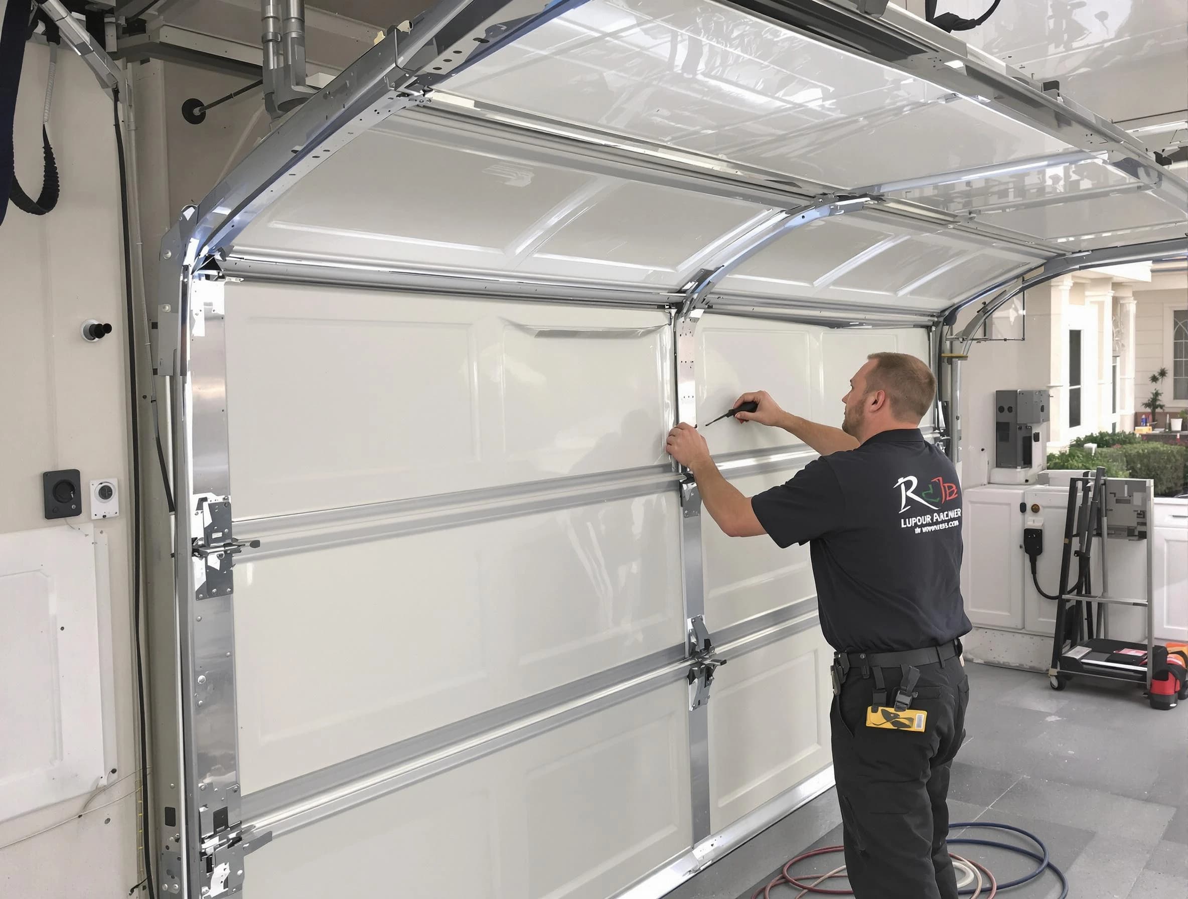 Newton Garage Door Repair professional performing panel repair in Newton