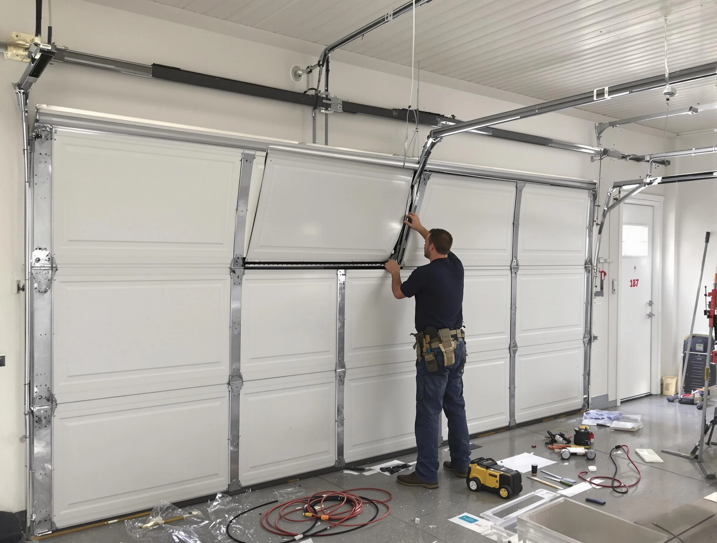 Garage Door Section Replacement in Newton