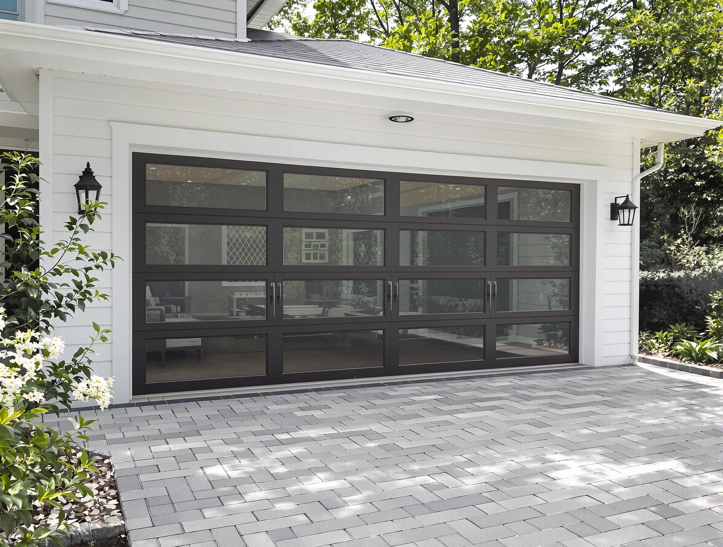 Newton Garage Door Repair design specialist presenting custom garage door options to Newton homeowner